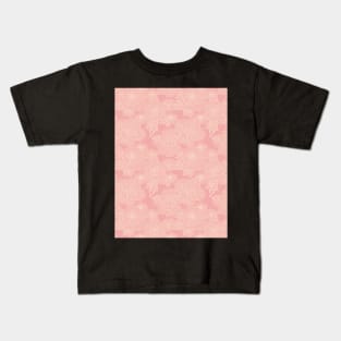 Blush pastel pink decorative abstract roses pattern Kids T-Shirt